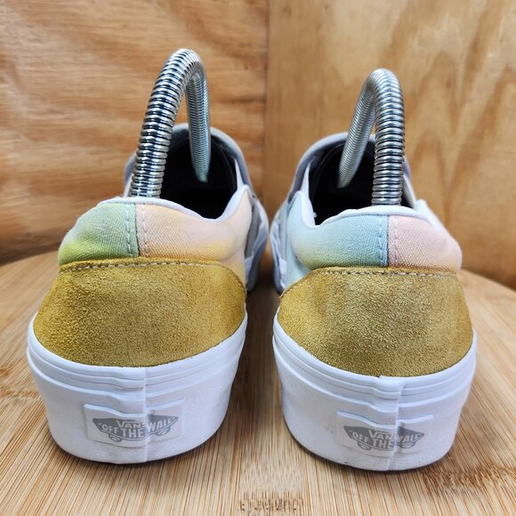 Womens Vans Classic Slip On Colorblock Suede Canvas Platform Sneakers - Picture 6 of 11